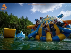 Impresión de logotipo OVNI giratorio inflable de agua / Saturnos inflables de agua