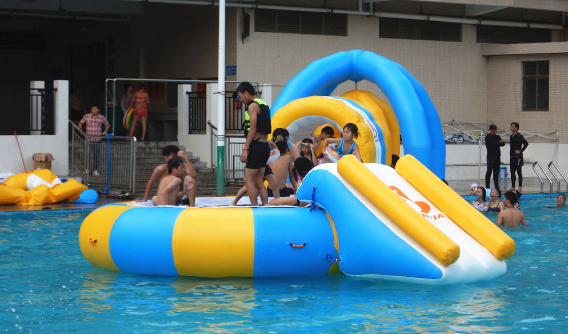 trampolín inflable del agua de la lona del PVC de 0.9m m combinado para